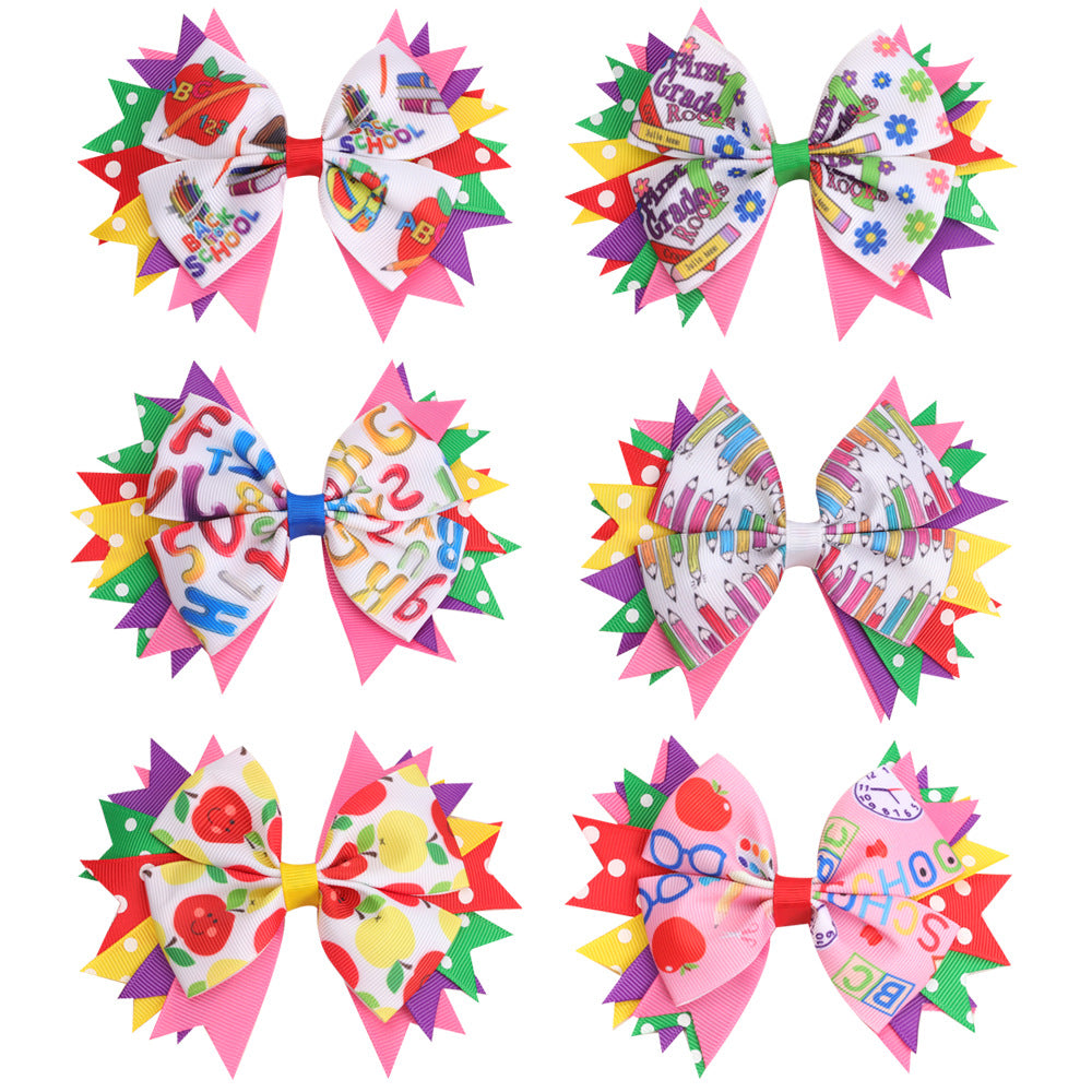 Wholesale new children' s bow hairpin back to school season